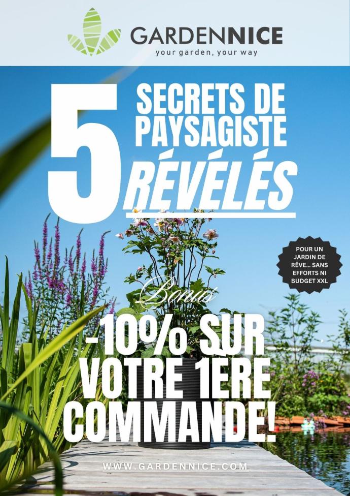 Découvrez les 5 secrets de paysagistes professionnels pour créer un jardin de rêve sans effort ni gros budget. Guide gratuit + 10% offerts sur votre 1ère commande Garden Nice.