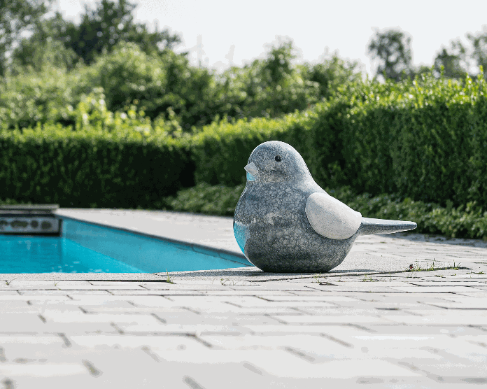 Statue oiseau basalte