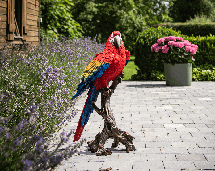 Statue Perroquet Ara rouge