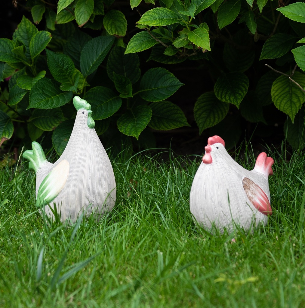 WEB-CERAMIC ROOSTER & HEN DECO