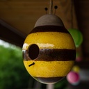 WEB-CERAMIC BIRD NEST BEE & LADYBUG