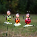 WEB-METAL STAKE LADYBUG ON LEAF 10X10H53