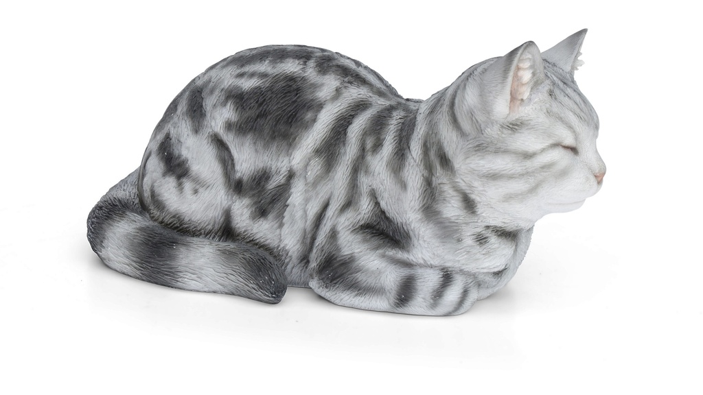 POLYRESINE CHAT DORMANT GRIS