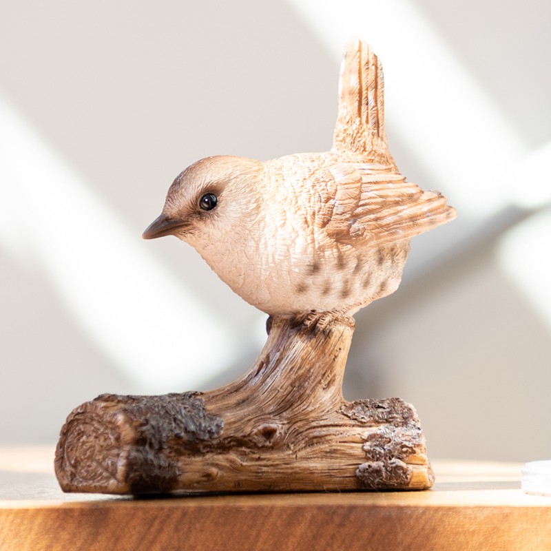 POLYRESINE OISEAU SUR BOIS