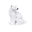 POLYRESINE OURS POLAIRE AVEC OURSON 22X19H27