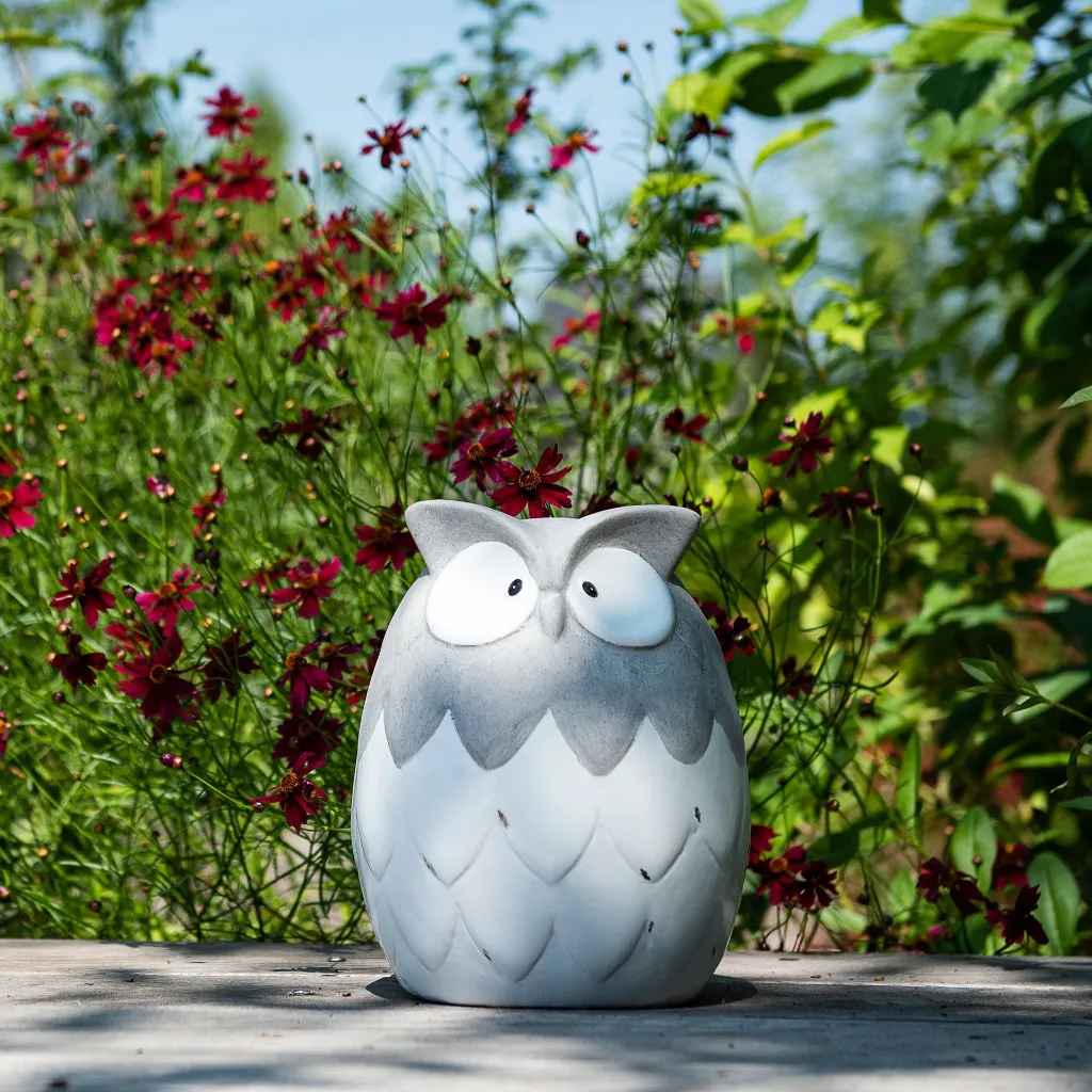 69500317 - GID - Ceramic - Owl White on Grey - Medium -situ1 carré.webp