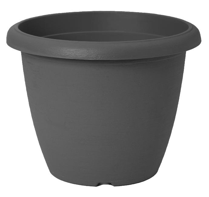 Pot rond Teramo finition effet pierre (6 tailles: de Ø30h23cm à Ø60h43cm)