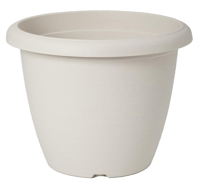 Pot rond Teramo finition effet pierre (6 tailles: de Ø30h23cm à Ø60h43cm)