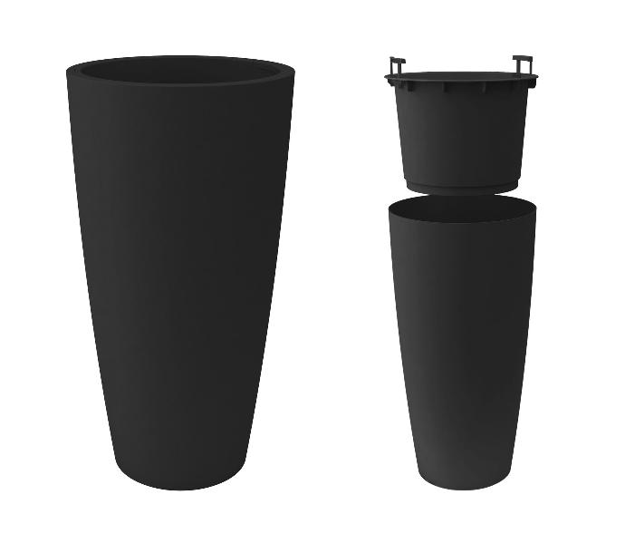 Hoher Topf mit integriertem Einsatz (2 Größen: Ø36xH70cm und Ø38xH85cm)