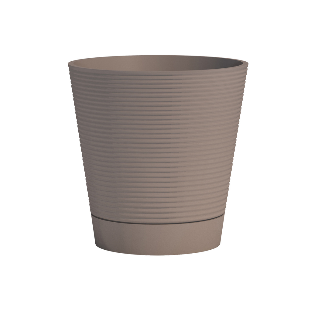 [02041707] Recycled Green Care Sense pots with water reservoir (2 sizes: Ø30xH30cm and Ø40xH40cm) (Taupe, Ø30h30cm)