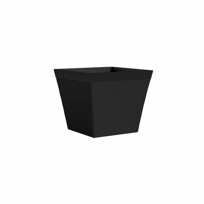 Pots recyclés Green Care IMPACT Carré – design structuré (3 tailles: de 29x29xH26cm à 39x39xH33cm)