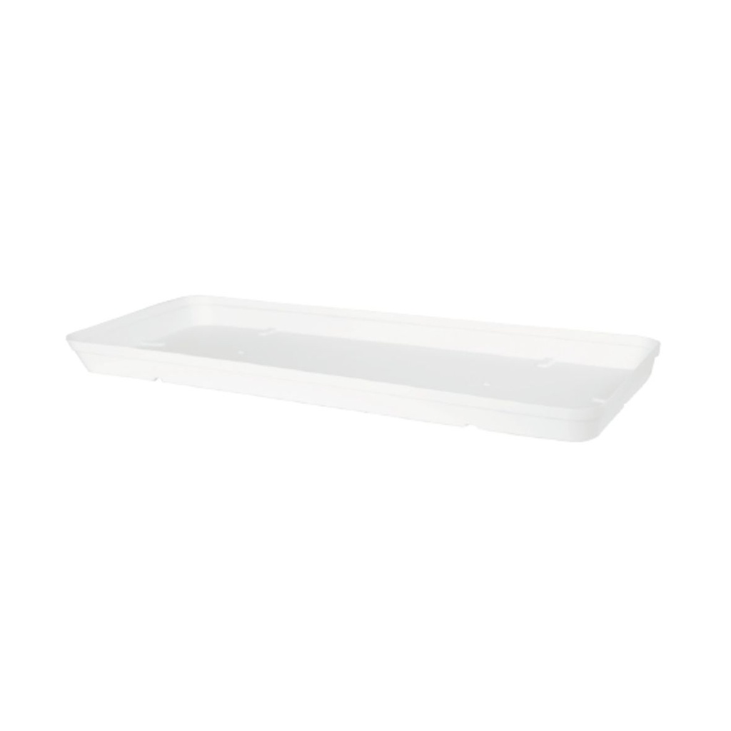 [02133401] XXL rectangle saucer – protection and drainage (3 sizes: L60-80-100cm) (White, Ø60h29cm)