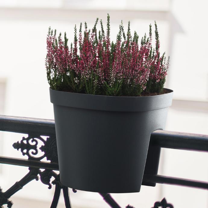 Pot de rambarde Fence Smile – stable et pratique (2 tailles: 30x30xH24cm et 50x26xH24cm)