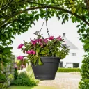 Suspension Happy Bowl – avec soucoupe et réserve d’eau (2 tailles: Ø25xH17cm et Ø30xH20cm)