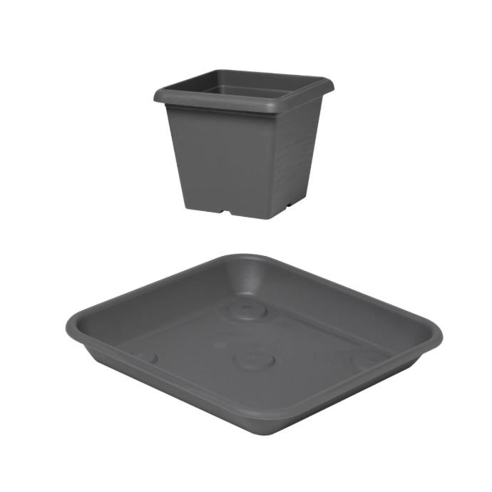 [13185006] Soucoupe carrée pour pots (4 tailles: de 23x23cm à 35x35cm) (Citron Vert, 23x23cm)