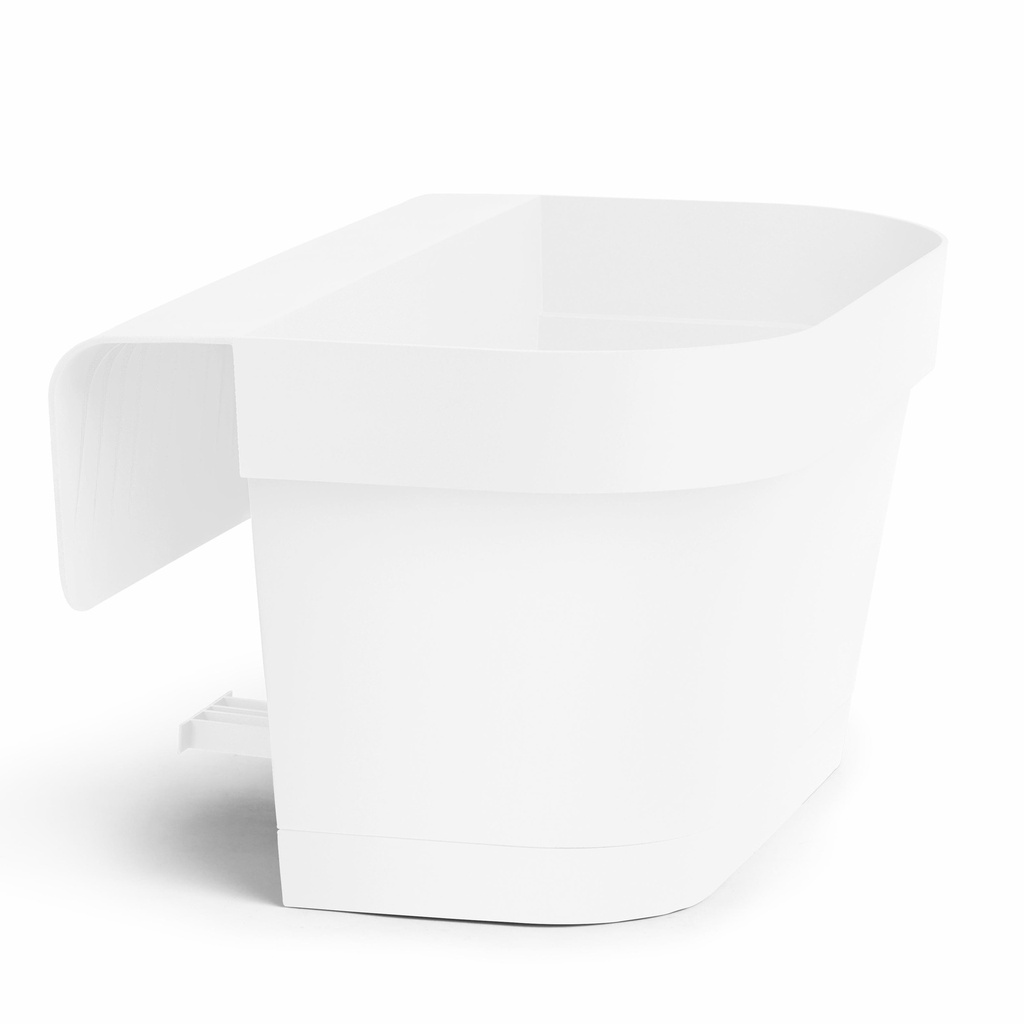 [05011901] Star bloembak met haken – en waterreservoir (50x21xH23cm) (Wit)