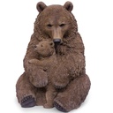Sculpture ours et son petit – scène tendre et réaliste (81x61h88cm)