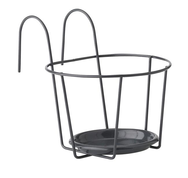 [12032000] Support pot rond métal pour balcon (2 tailles: Ø17xH16cm et Ø21xH20cm) (Ø17cm)