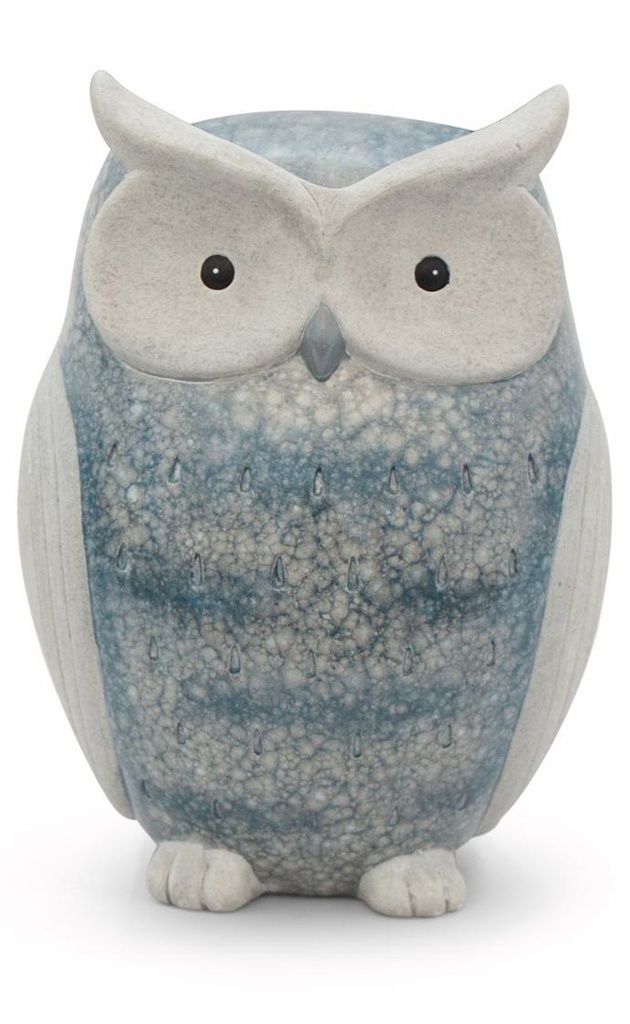 Hibou décoratif effet basalte (17x14h23cm)