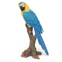 Ara-Skulptur in leuchtendem Blau-Polyresin (19x11h38cm)