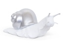 Escargot déco design en résine blanche et argent (42x20h16cm)