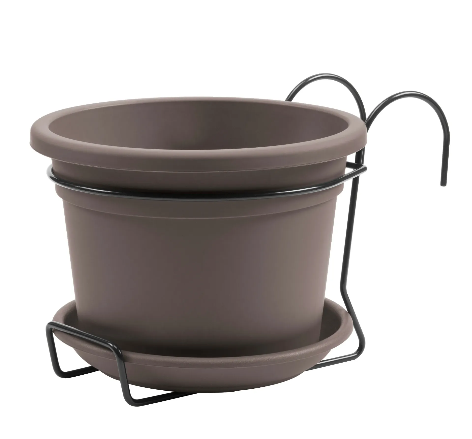 Kit pot de balcon Cilindro Ø20 cm avec support (Ø20xH14cm)