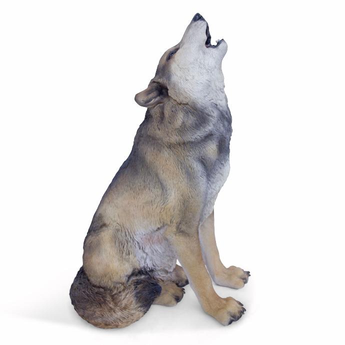 [11154160] Heulender Wolf in Polyresin – dekorative Skulptur (57x45h86cm)