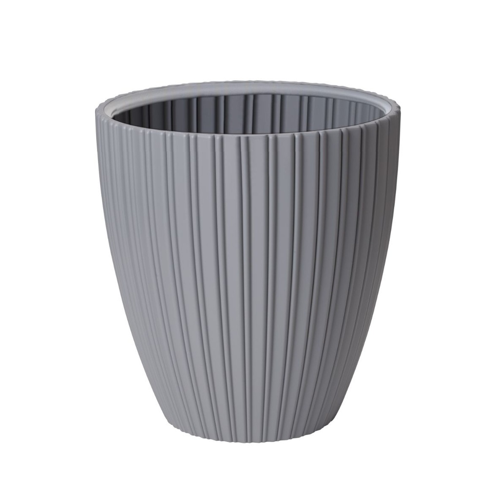 [02043519] Pot Fancy – design sculptural et audacieux (2 tailles: Ø30xH32cm et Ø40xH42cm) (Ø30h32cm, Gris Doux)