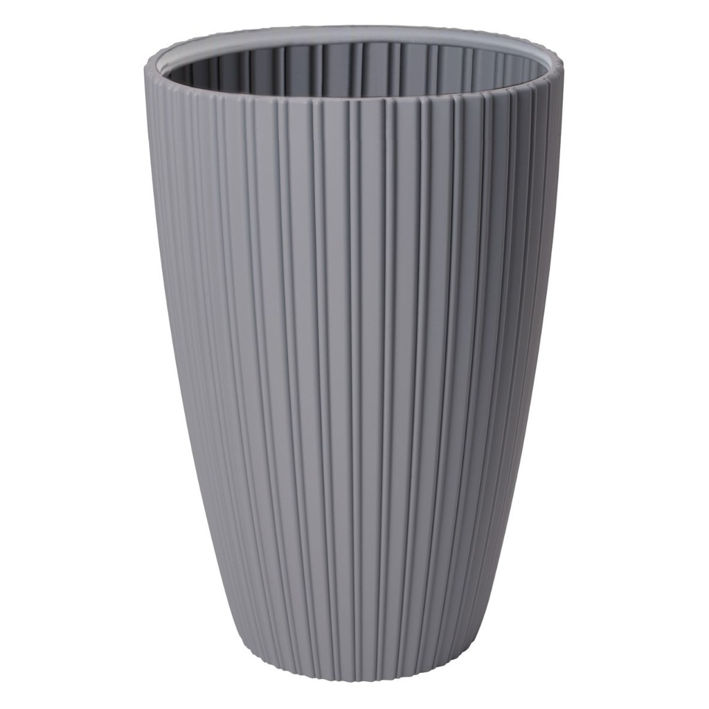 [02043719] Fancy High pot – gebeeldhouwde verticale elegantie (Ø40xH58cm) (Lichtgrijs)