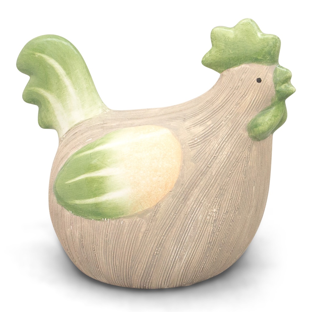 [69500252-D] WEB-CERAMIC ROOSTER & HEN DECO (Grün, Hahn | 23x15h18cm)