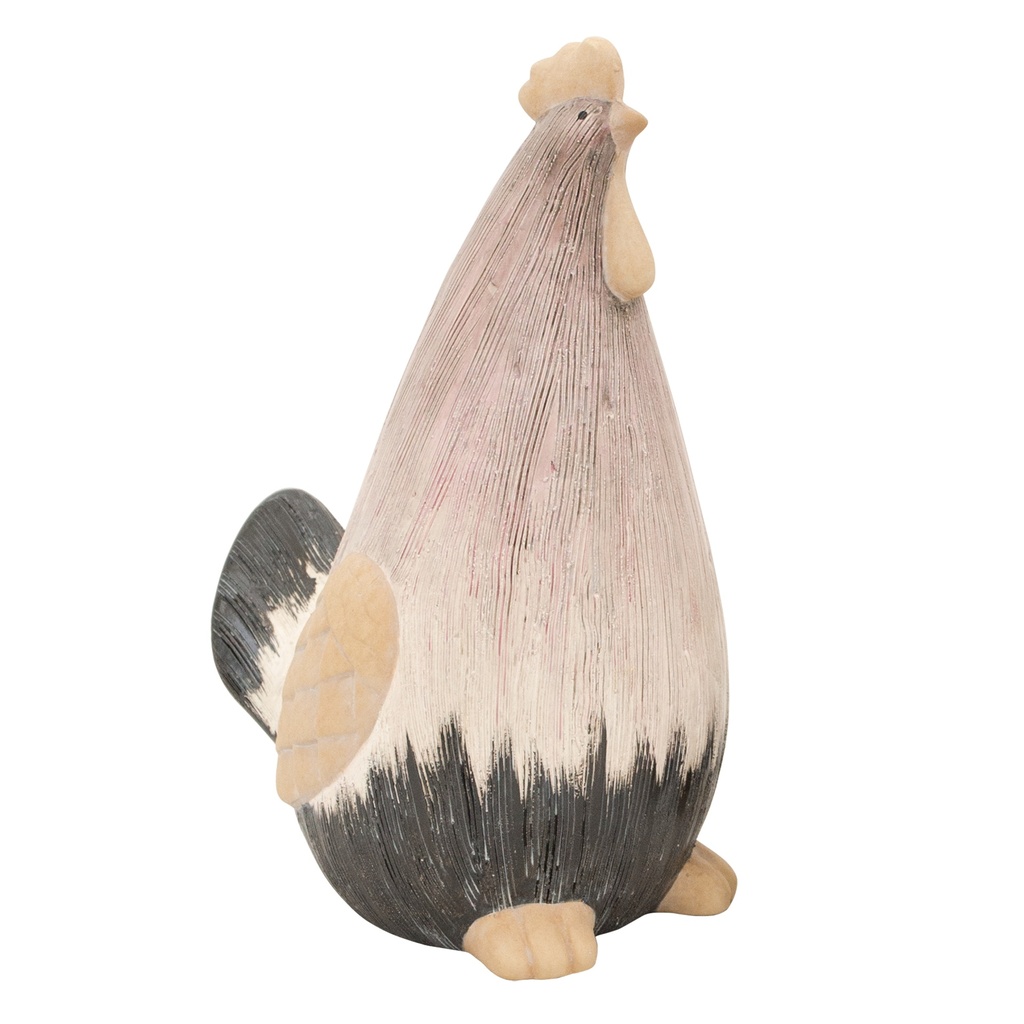 [69500260-A] Decorative hen and cockerel sculptures in ceramic – pink or blue (17x13xH26cm) (Pink, Rooster | 18x13h28cm)