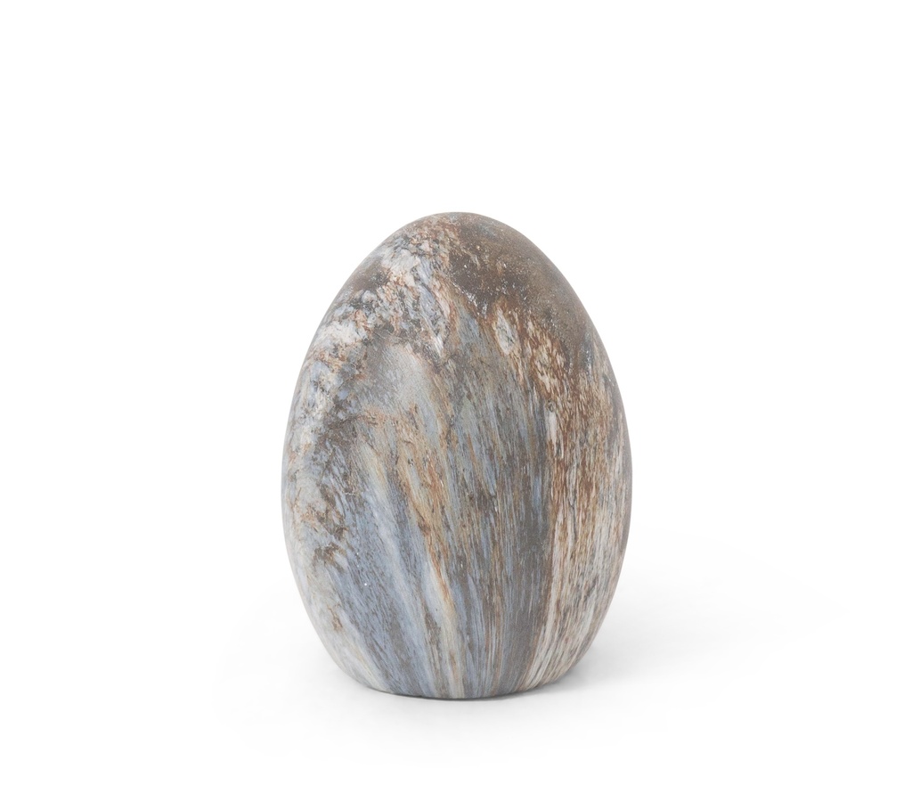 [69500582-A] Œufs déco en céramique effet marbre (3 tailles: de Ø10h14cm à Ø14h20cm) (Petit | Ø10h14cm)