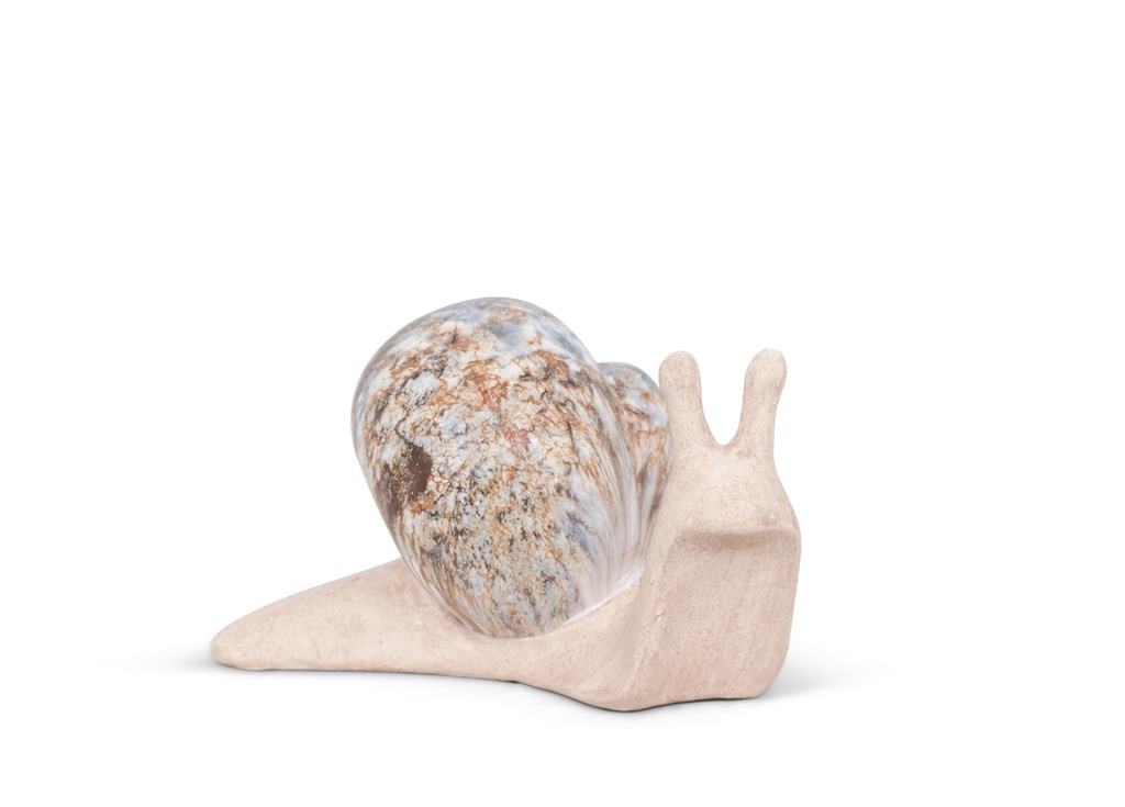[69500550-A] Dekorative Schnecken in Marmoreffekt-Keramik – 2 Positionen (2 Größen) (Niedrig | 21x13h12cm)