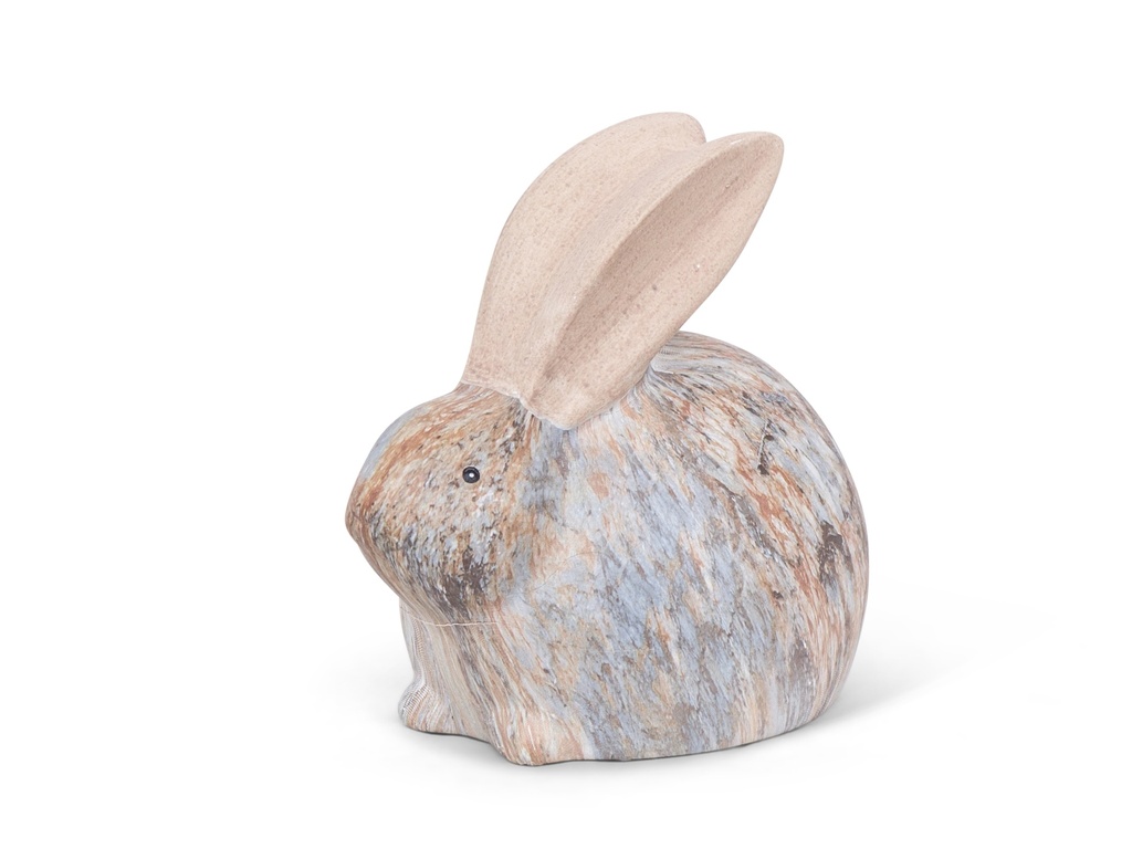Lapins décoratifs en céramique effet marbre – élégance et douceur au jardin (3 tailles: de 11x12xH29cm à 20x12xH17cm)
