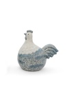 Poule & coq déco en céramique effet basalte (3 tailles: de 15x9xH15cm à 28x15xH30cm)