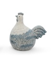 Hen and cockerel decorative in basalt ceramic (3 sizes: from 15x9xH15cm to 28x15xH30cm)