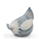 Poules & coq déco en céramique basalte – postures variées (17x11xH19cm)