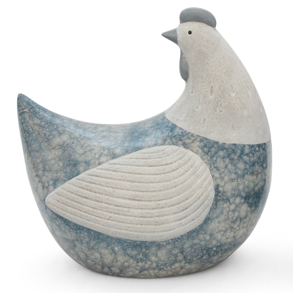 Decorative hens and cockerel in basalt ceramic – various positions (17x11xH19cm)