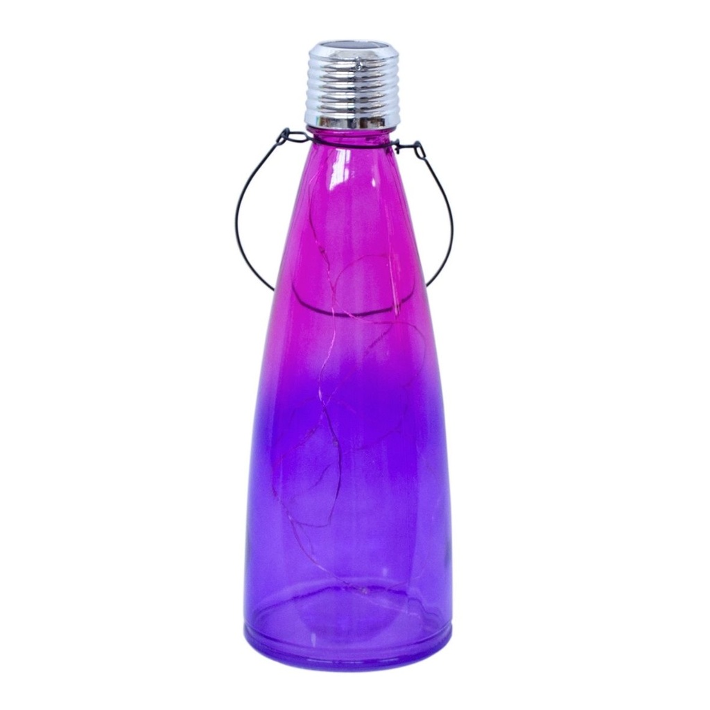 [70705688-C] Lanterne solaire JASMIN – couleurs vives et lumière solaire (Ø9xH26cm) (Violet)