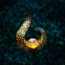Golden torch solar flame – 3 artistic shapes on stake (16x6xH90cm)