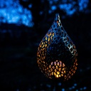 Torche solaire flamme dorée – 3 formes artistiques sur tige (16x6xH90cm)