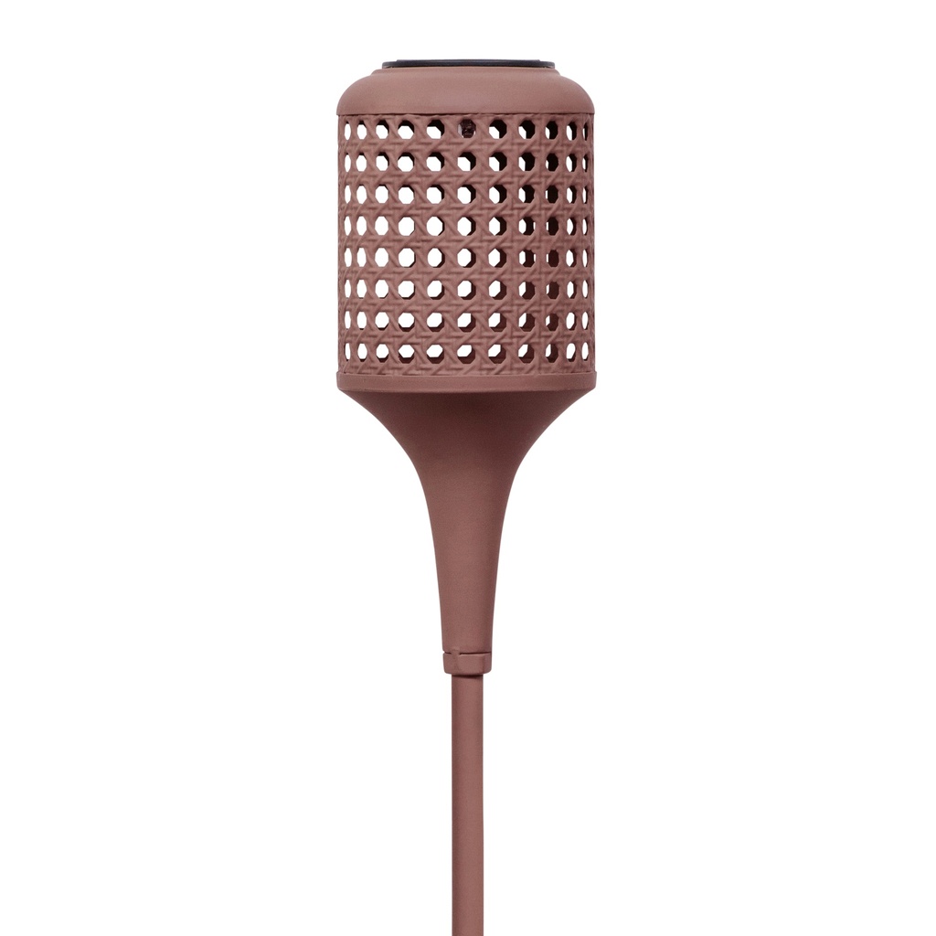 GROOVE solar stake – textured elegance and natural tones (Ø11xH80cm)