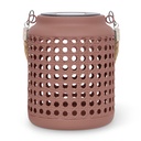 GROOVE solar lantern – ribbed glass, natural tones (Ø12xH16cm)