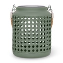 GROOVE solar lantern – ribbed glass, natural tones (Ø12xH16cm)