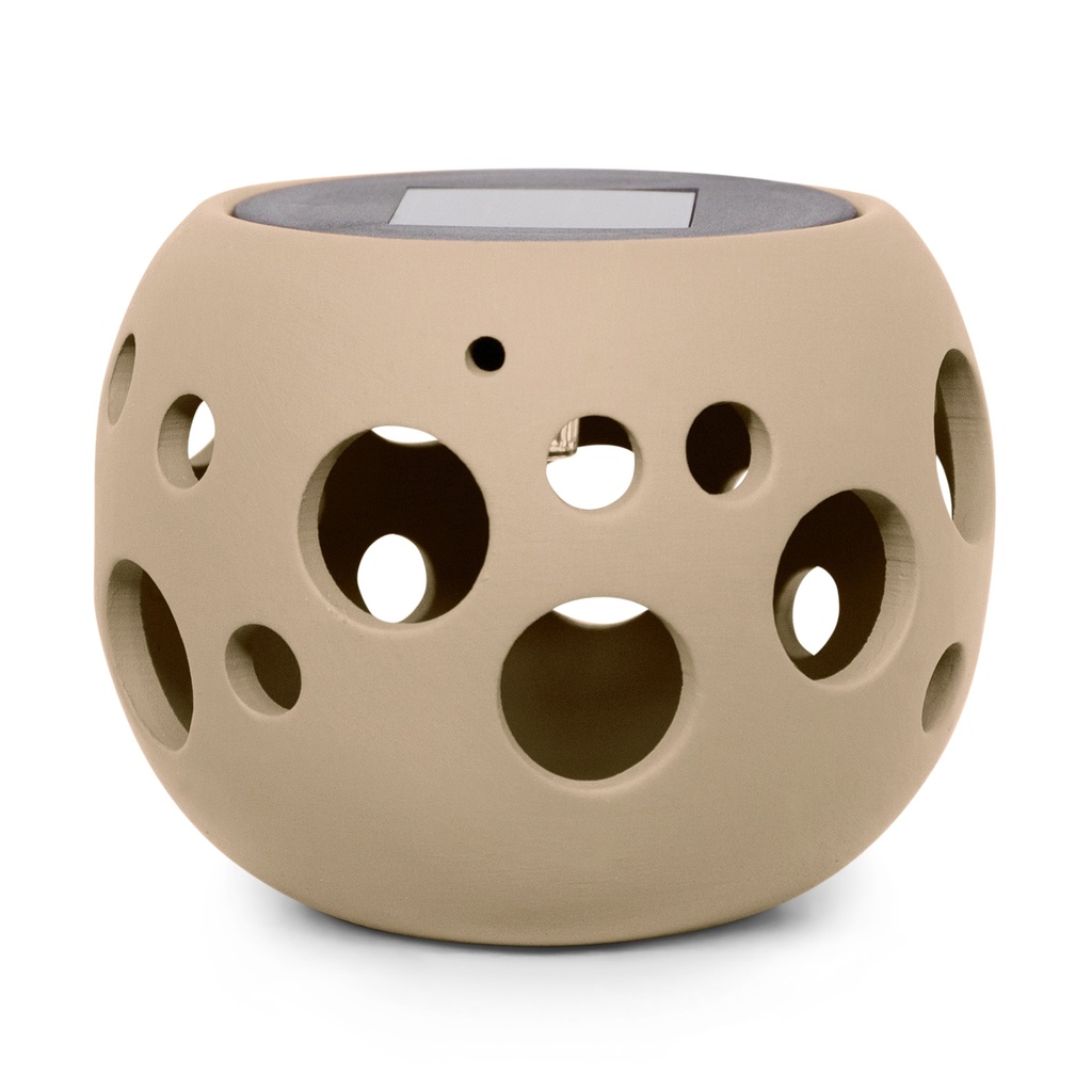 Lampe solaire de table ALCOVE – design compact et naturel (Ø13xH10cm)