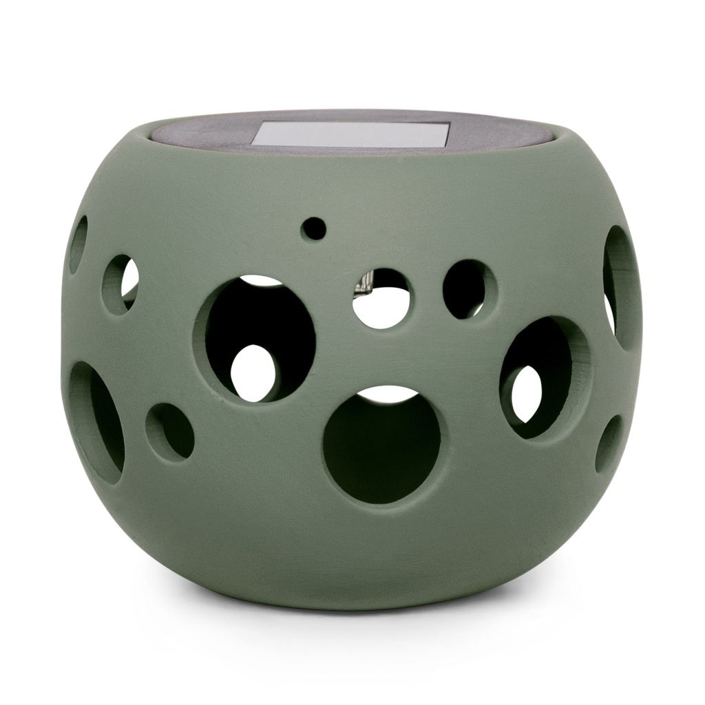 [70703769-B] Lampe solaire de table ALCOVE – design compact et naturel (Ø13xH10cm) (Vert)