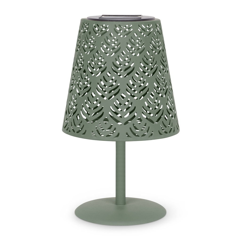 [70703783-B] LOW table solar lamp – low format and natural style (Ø12xH21cm) (Green)