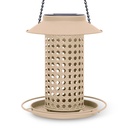 GROOVE Solar-Vogelfutterspender – strukturiertes Design mit integriertem Licht (Ø19xH21cm)