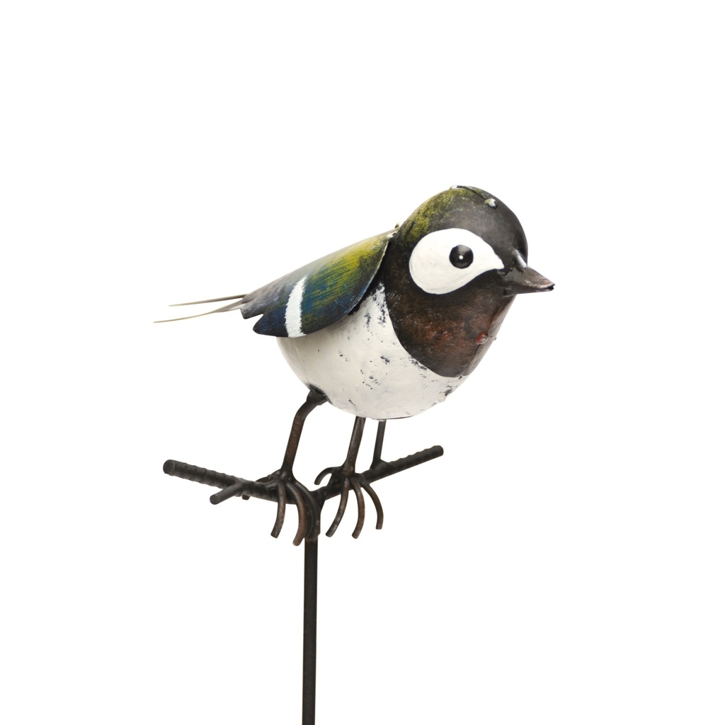 [70701871-A] Decorative birds on metal stake – realistic H89-93cm (14x18xH89cm) (Blue tit | 14x18h90cm)