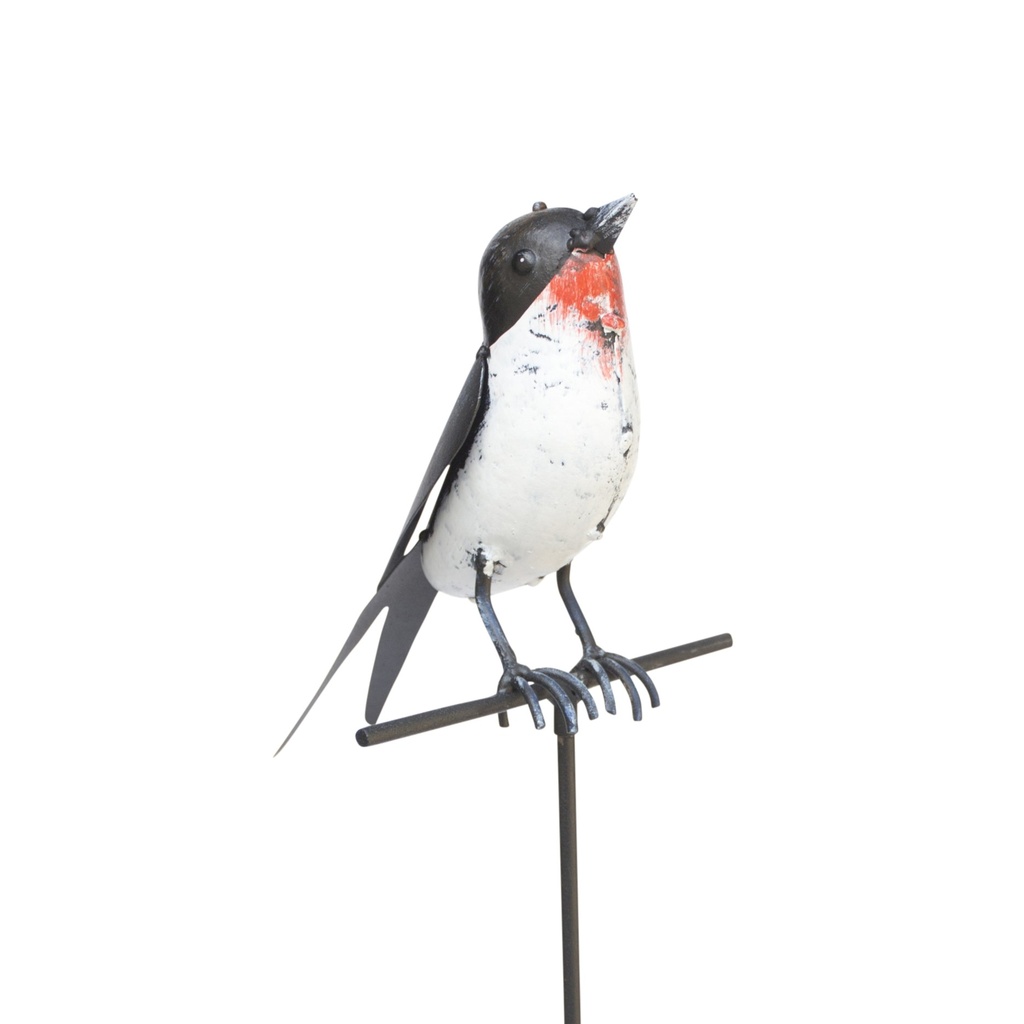 Dekorative Vögel auf Metallpfahl – realistisch H89-93 cm (14x18xH89cm)